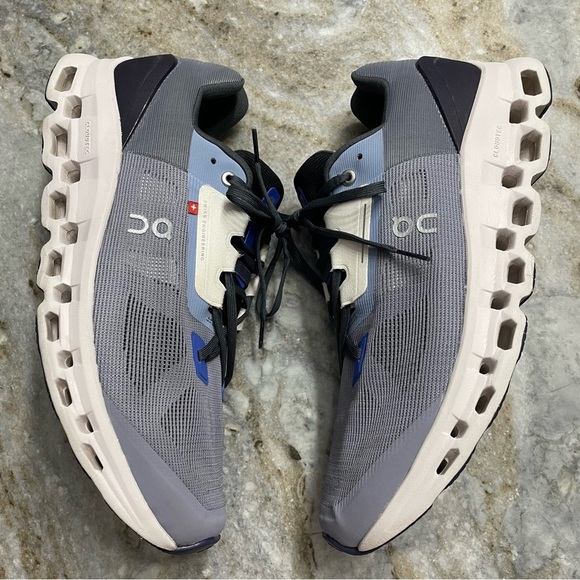 On Running Cloudstratus Men’s size 13 Sneakers, Fossil/Midnigh - Picture 10 of 11